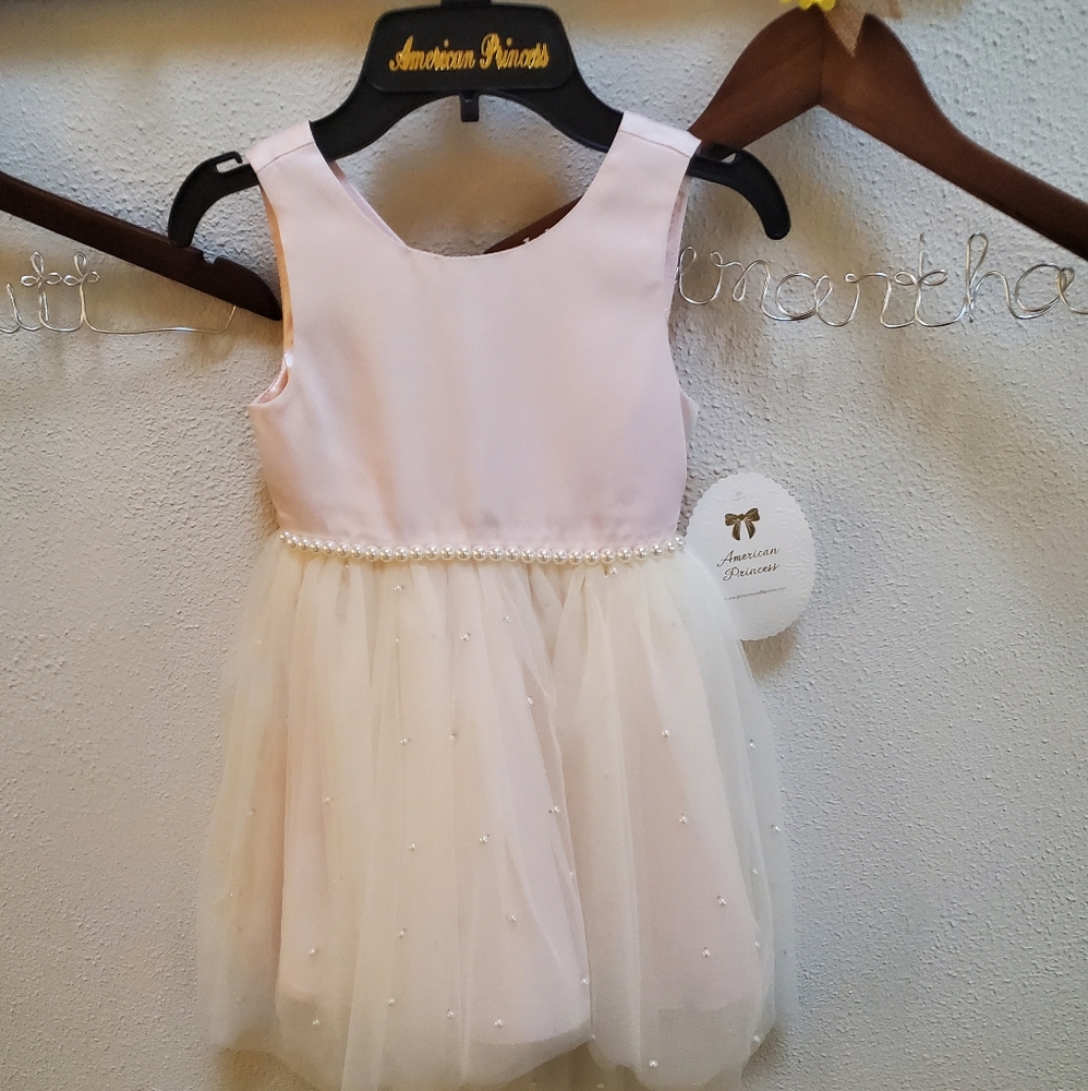 American princess girls dress light pink
